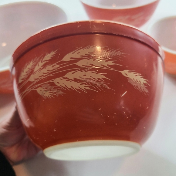 SET OF 4 VINTAGE WHEAT PATTERN PYREX NESTING BOWLS - Picture 10 of 14